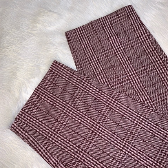 NWT {EXPRESS} High Waist Plaid Pull-On Ankle Pants - Picture 7 of 13